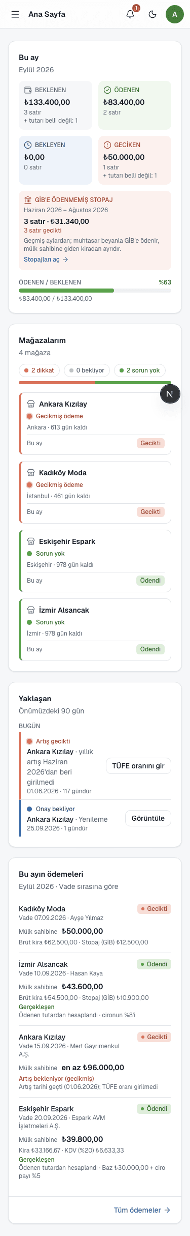 Kirakeep Franch ana sayfasının telefon görünümü